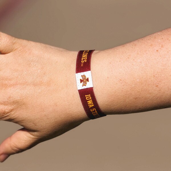 Iowa State Cyclones Cardinal Elastic Wristband on a woman's arm